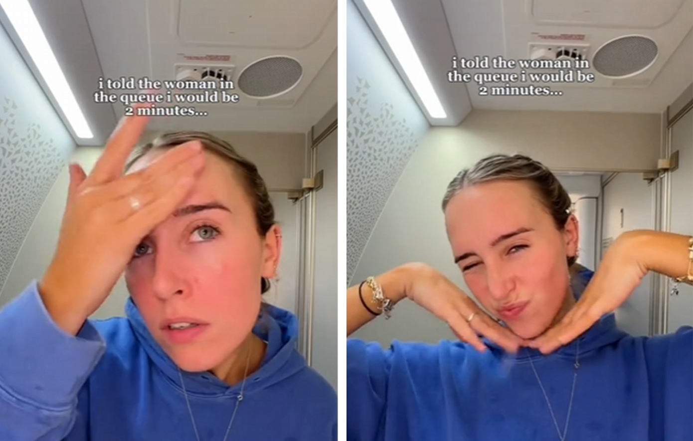 Αγενής influencer έκανε κατάληψη σε τουαλέτα αεροπλάνου για να ανεβάσει τη ρουτίνα περιποίησής της στο TikTok