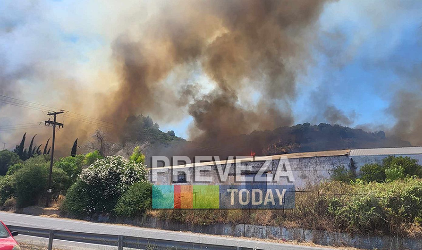 Υπό μερικό έλεγχο η πυρκαγιά στην Πρέβεζα &#8211; Εμπρησμό καταγγέλλουν κάτοικοι της περιοχής