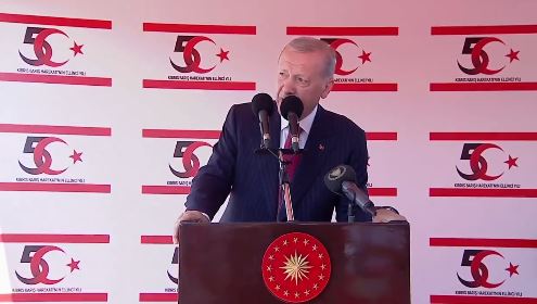 Προκλητική ομιλία Ερντογάν στα Κατεχόμενα: «Μόνη λύση τα δύο κράτη»