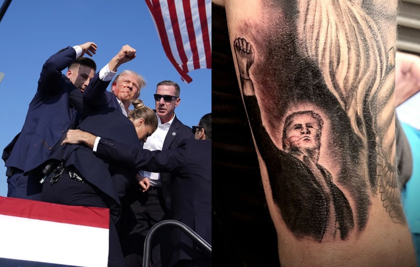 Οι θαυμαστές του Ντόναλντ Τραμπ «χτυπούν» τατουάζ με την υψωμένη του γροθιά