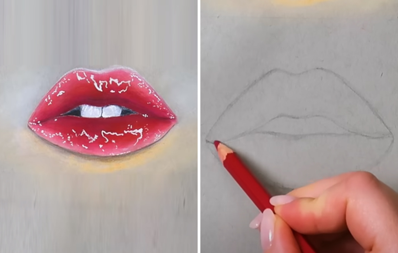 Ο απίθανος τρόπος για να ζωγραφίσει κάποιος άσχετος με τη ζωγραφική δύο χείλη