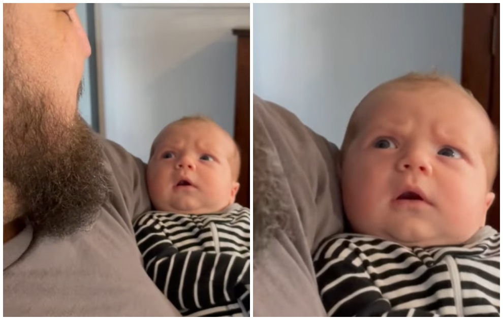 Η απίθανη έκφραση ενός μωρού που βλέπει για πρώτη φορά μούσια