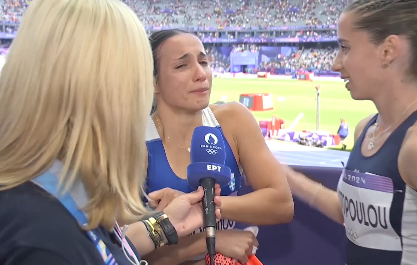Δεν μπορούσε να μιλήσει από τη συγκίνηση η Πολυνίκη Εμμανουηλίδου μετά την πρόκρισή της στα ημιτελικά των 200 μέτρων
