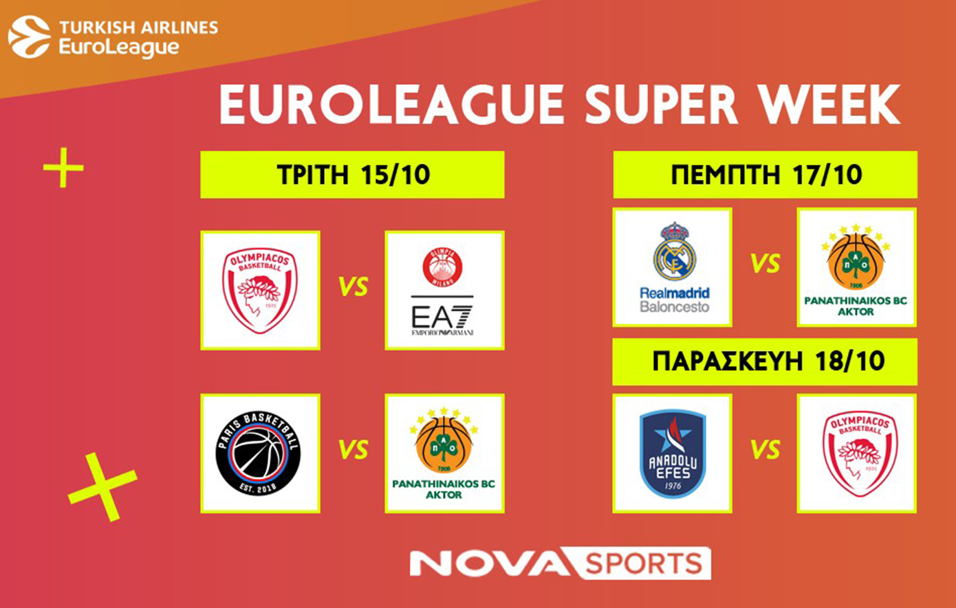 Η πρώτη «διαβολοβδομάδα» της EuroLeague στο παρκέ του Novasports!