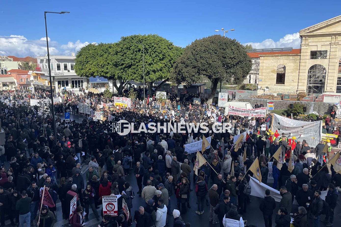 Το μαζικό συλλαλητήριο στα Χανιά για τα Τέμπη