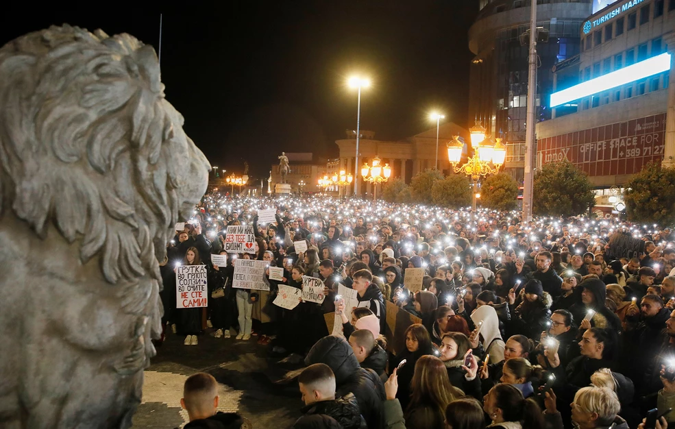 Μεγάλη πορεία διαμαρτυρίας στα Σκόπια για το τραγικό συμβάν με τους 59 νεκρούς στο Κότσανι