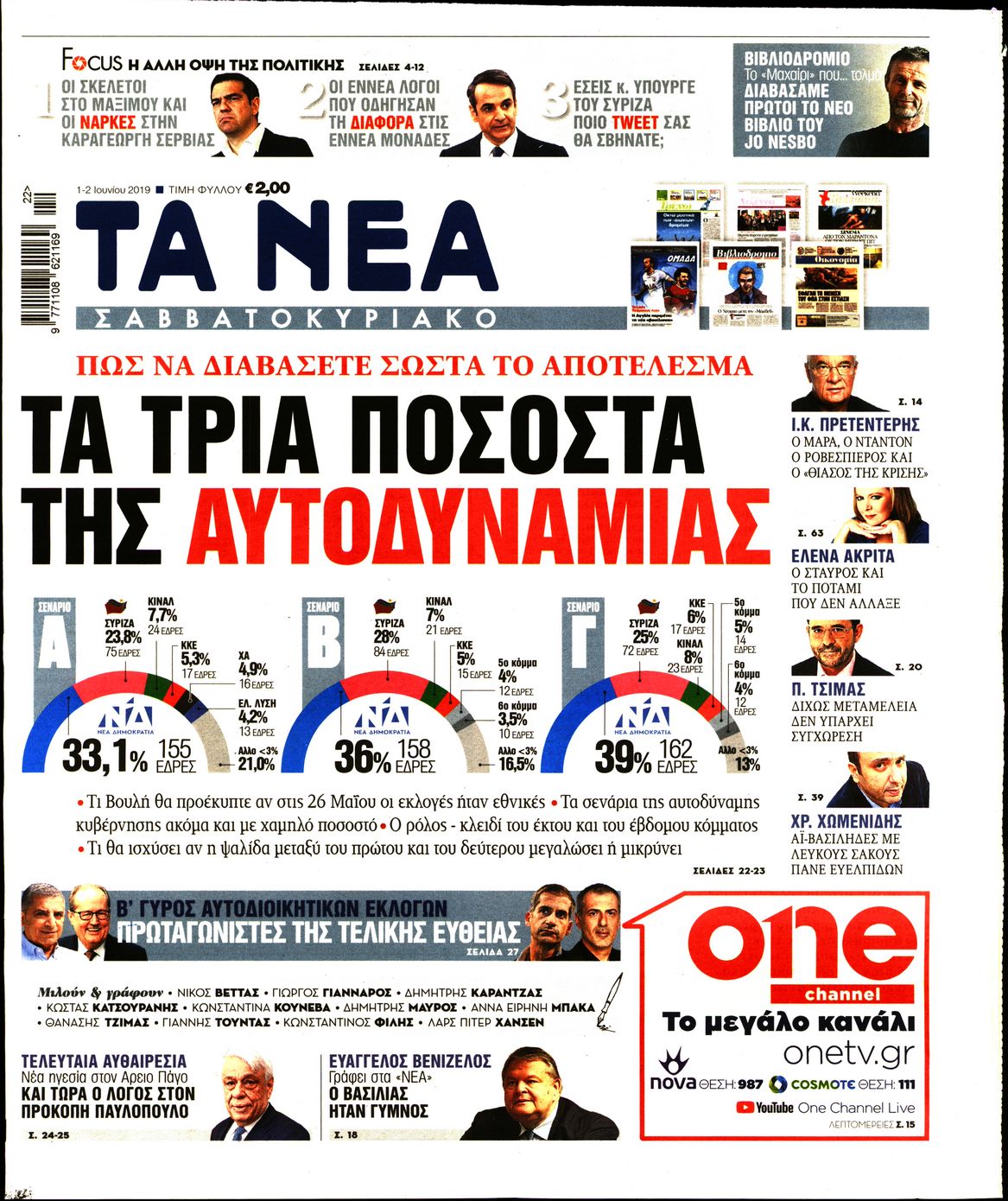 Εξώφυλο εφημερίδας ΤΑ ΝΕΑ Fri, 31 May 2019 21:00:00 GMT