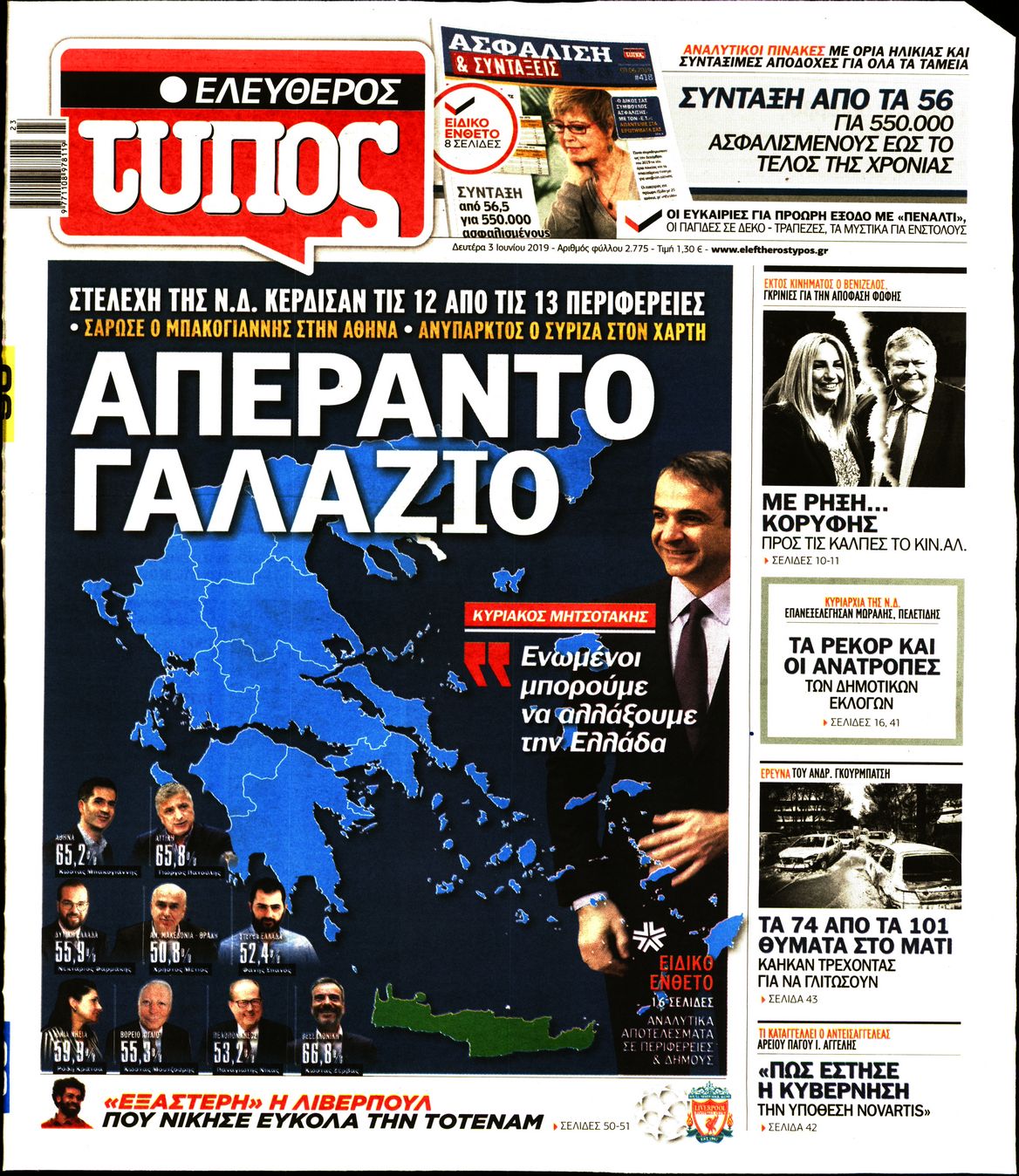 Εξώφυλο εφημερίδας ΕΛΕΥΘΕΡΟΣ ΤΥΠΟΣ Sun, 02 Jun 2019 21:00:00 GMT