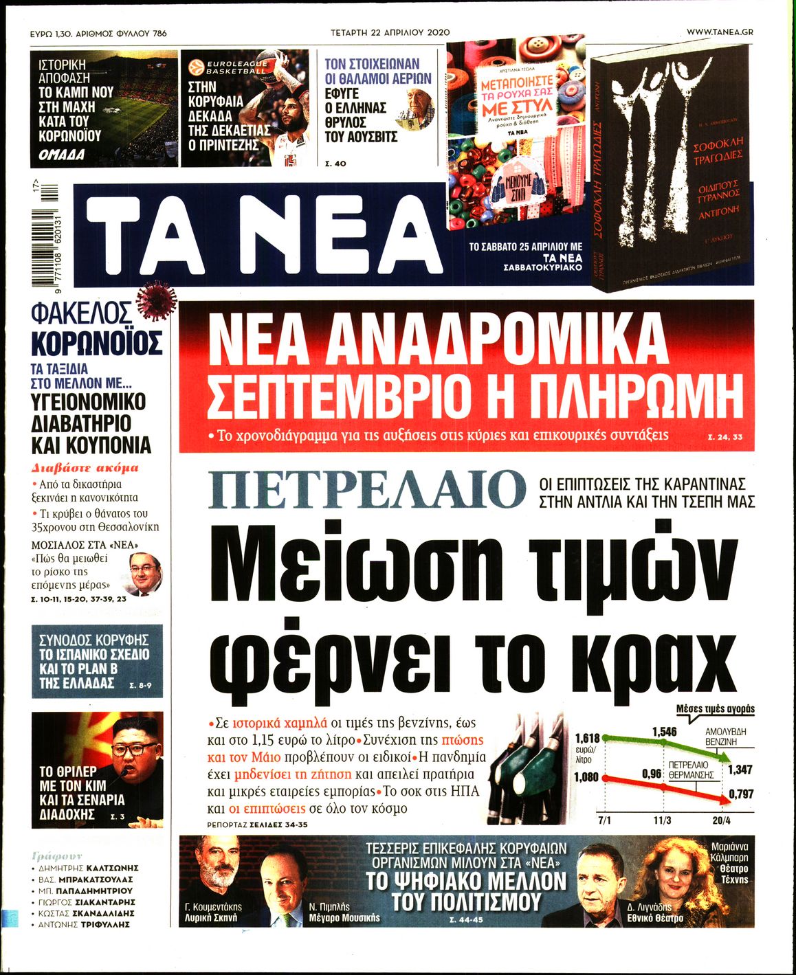 Εξώφυλο εφημερίδας ΤΑ ΝΕΑ Tue, 21 Apr 2020 21:00:00 GMT