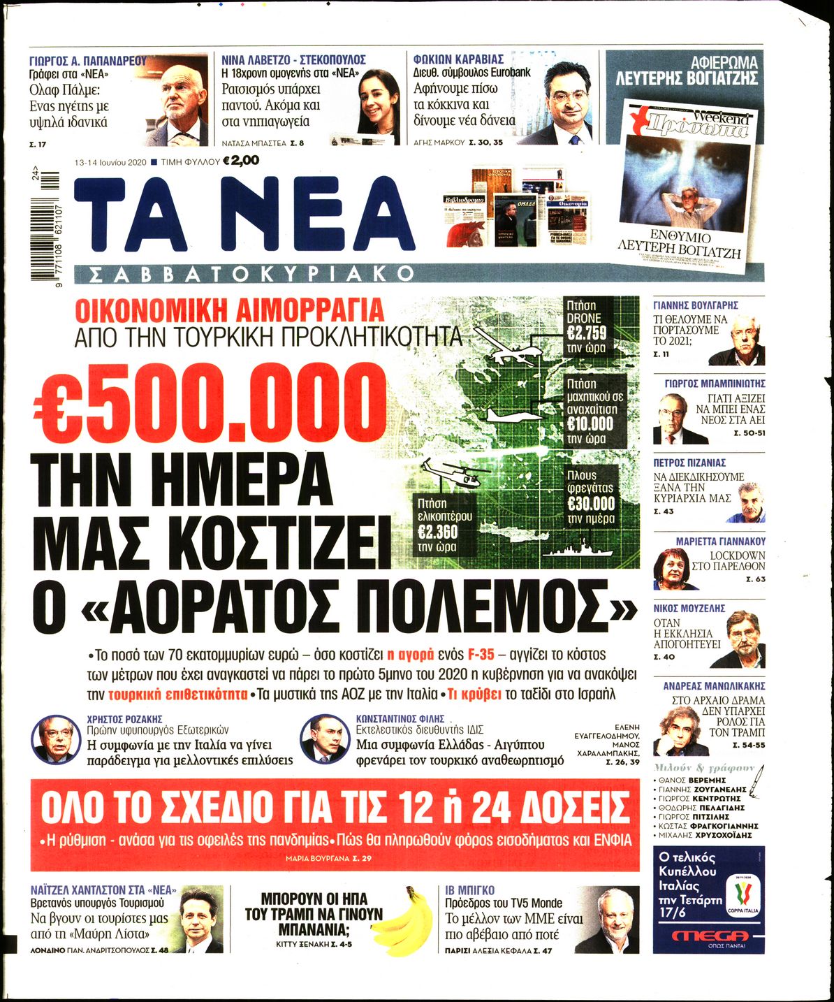 Εξώφυλο εφημερίδας ΤΑ ΝΕΑ Fri, 12 Jun 2020 21:00:00 GMT