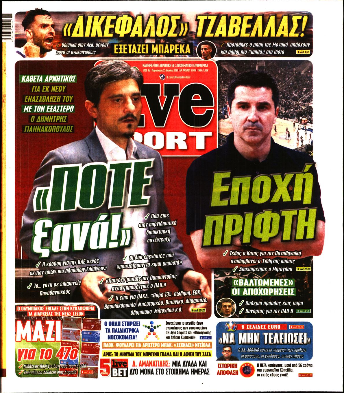 Εξώφυλο εφημερίδας LIVE SPORT Thu, 24 Jun 2021 21:00:00 GMT