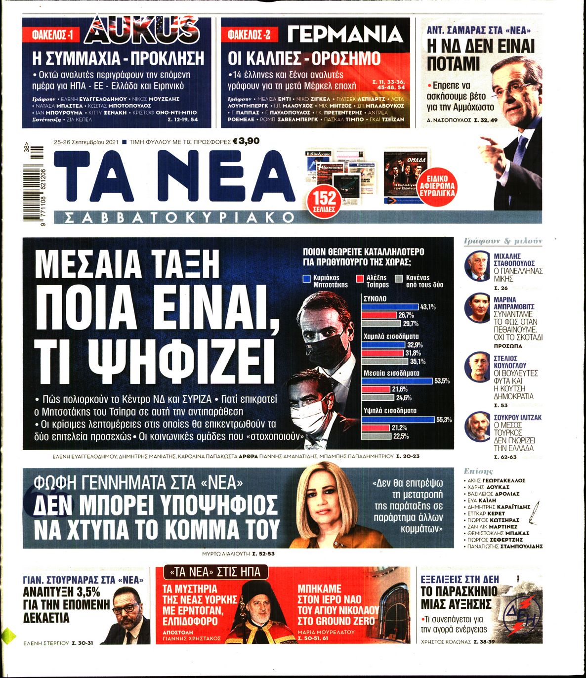 Εξώφυλο εφημερίδας ΤΑ ΝΕΑ Fri, 24 Sep 2021 21:00:00 GMT