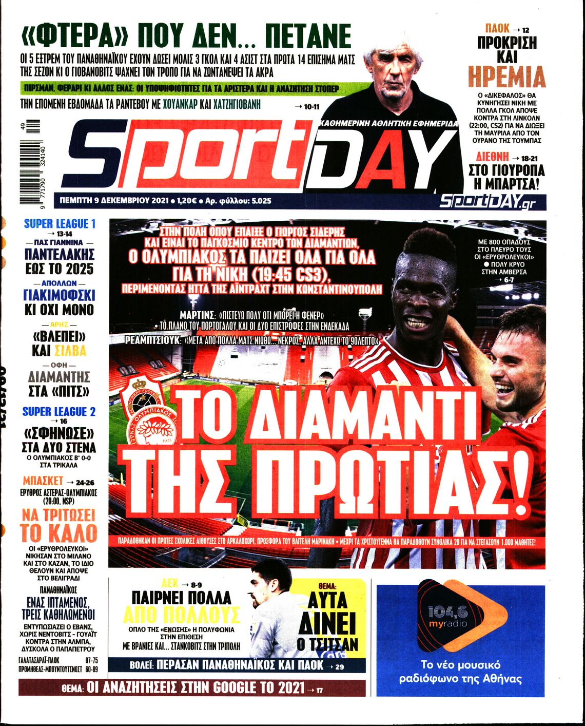 Εξώφυλο εφημερίδας SPORTDAY Wed, 08 Dec 2021 22:00:00 GMT