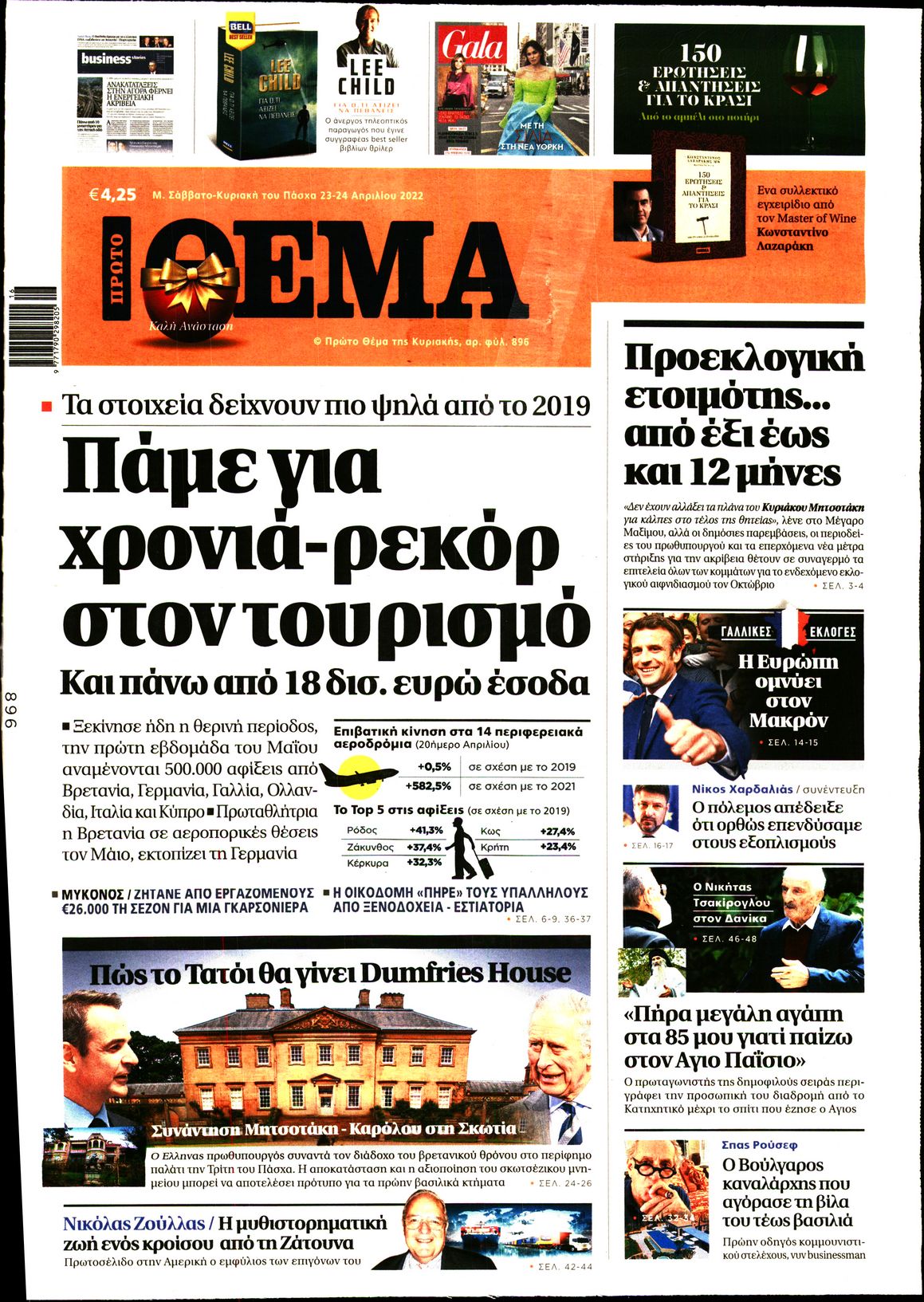 Εξώφυλο εφημερίδας ΠΡΩΤΟ ΘΕΜΑ 2022-04-23