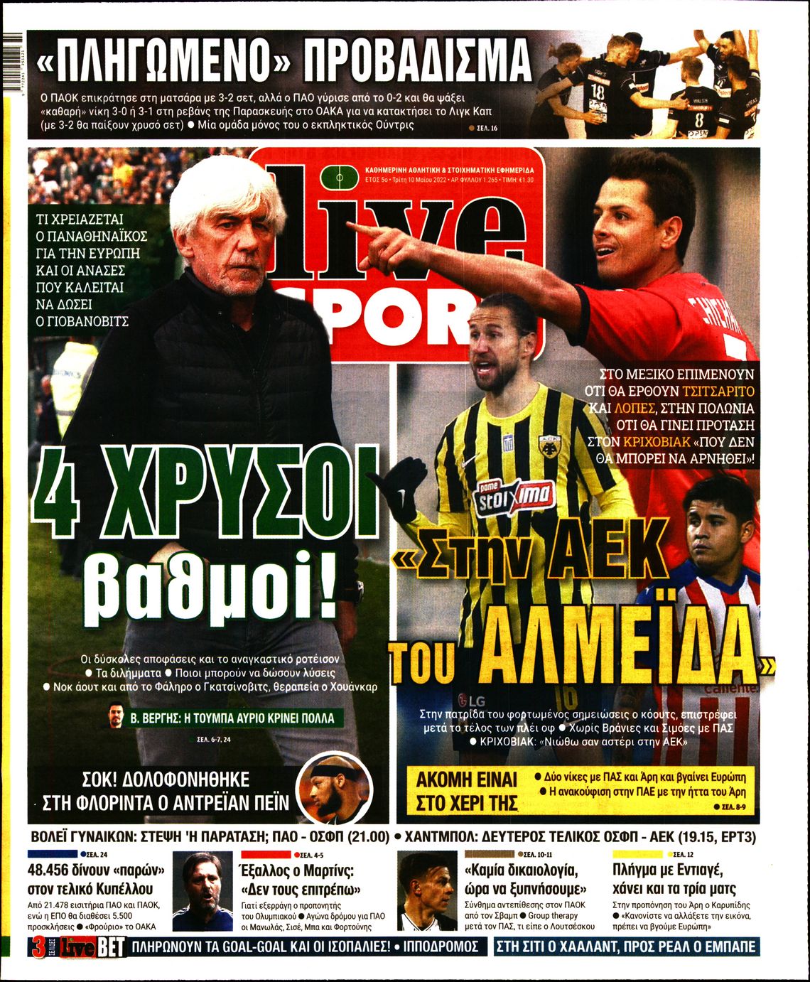 Εξώφυλο εφημερίδας LIVE SPORT Mon, 09 May 2022 21:00:00 GMT