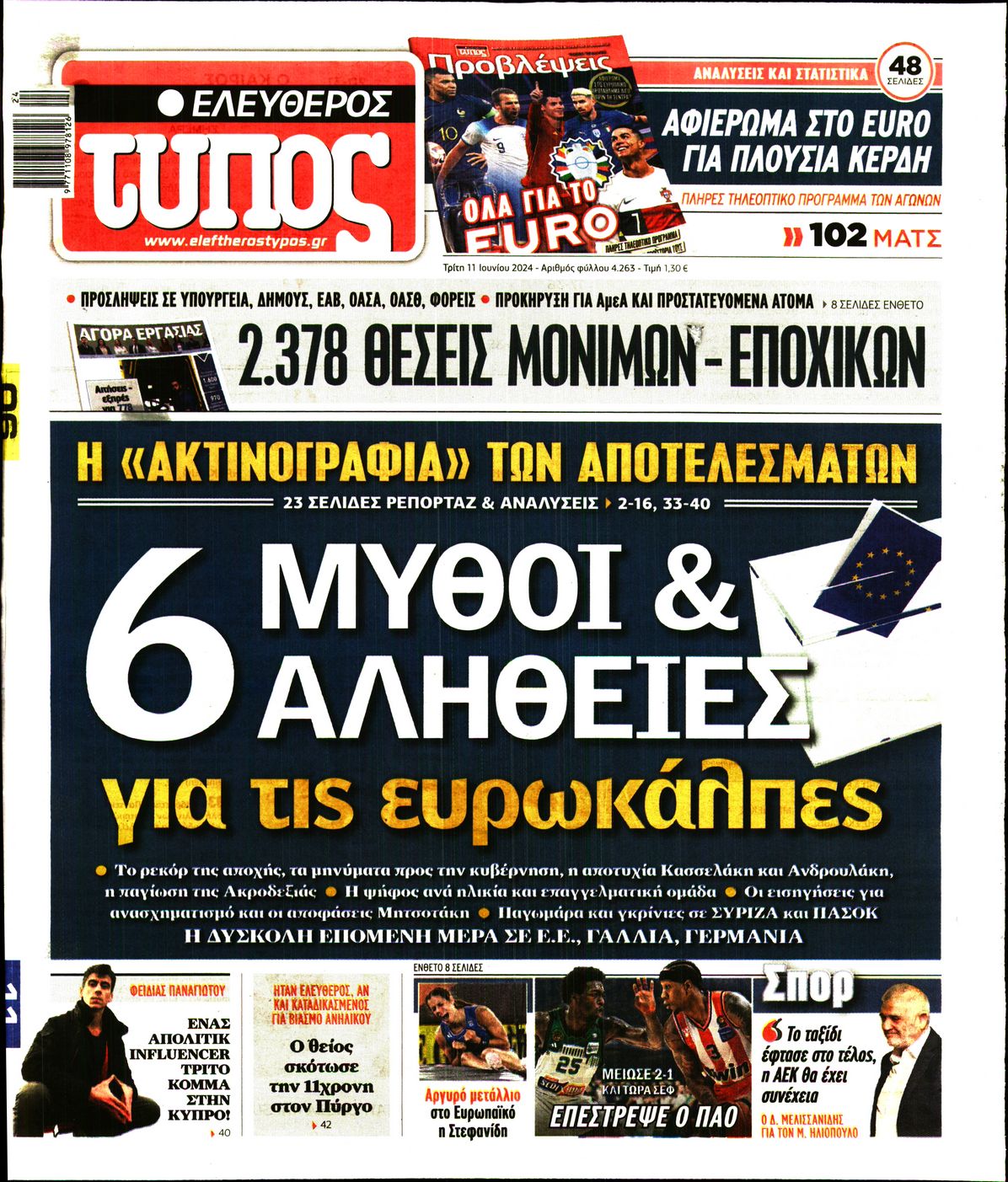 Εξώφυλο εφημερίδας ΕΛΕΥΘΕΡΟΣ ΤΥΠΟΣ Mon, 10 Jun 2024 21:00:00 GMT