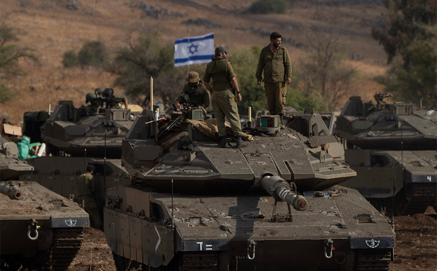 Israeli tanks with special anti-drone 