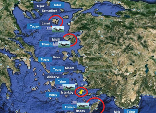 Ο προκλητικός χάρτης της Τουρκίας «με τα νησιά του Αιγαίου που δεν θα πρέπει να φέρουν στρατό στο έδαφός τους»
