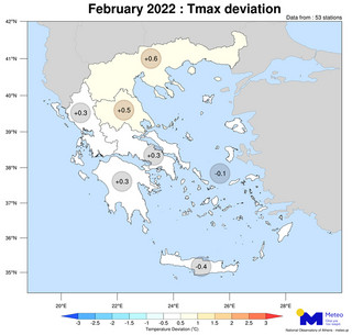 Χάρτης με θερμοκρασίες