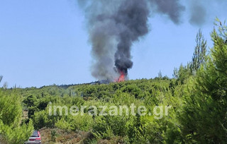 πυρκαγιά που μαίνεται από το νωρίς το μεσημέρι στον Αγαλά,Τραγολόης